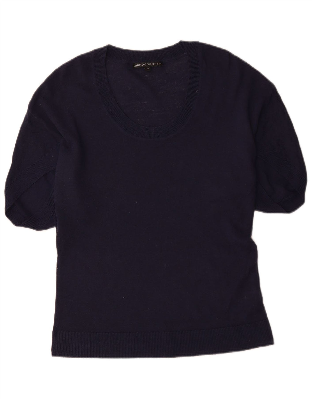 Marks & Spencer suéter con cuello barco para mujer, talla 40, talla M, azul marino