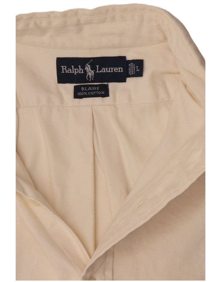 Ralph Lauren Camisa Blaire para hombre grande de algodón blanco roto