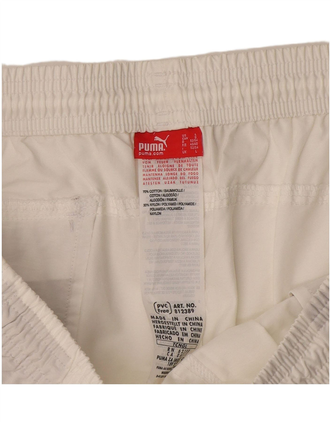 Puma Pantalones cortos deportivos para hombre de algodón blanco grande