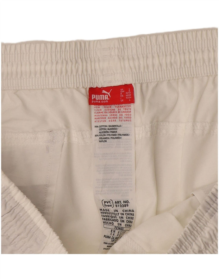 Puma Pantalones cortos deportivos para hombre de algodón blanco grande