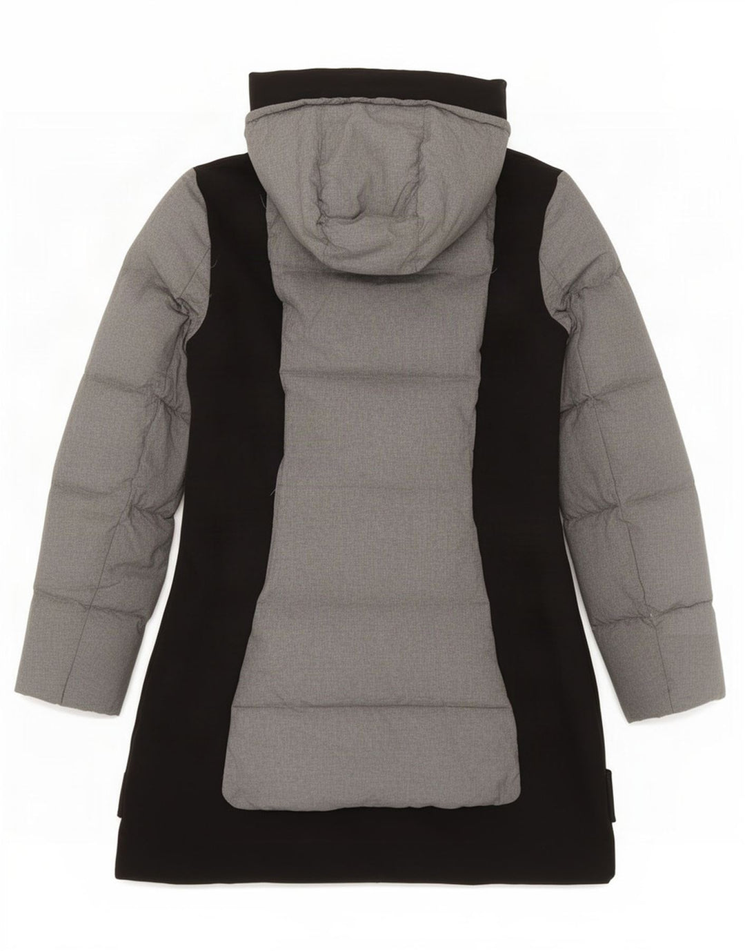 Kappa Mujer Abrigo Acolchado Con Capucha UK 40 Small Gris Colorblock