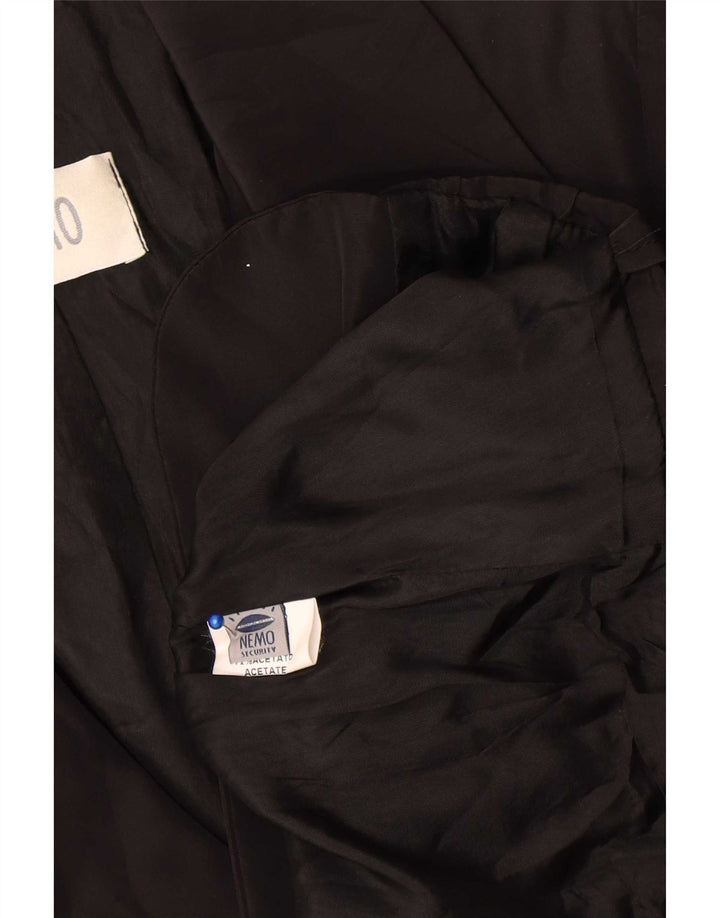 Vintage Mujer Crop 1 Botón Blazer Chaqueta IT 42 Acetato Negro Medio