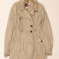 KHUJO Gabardina para mujer Reino Unido 10 Pequeño Algodón Beige