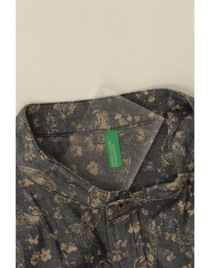 Camisa Benetton Hombre Gris Medio Paisley
