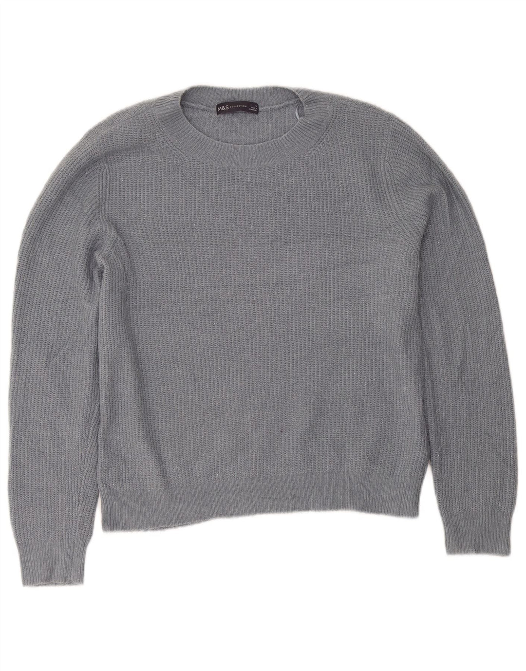 Marks & Spencer Jersey de cuello redondo para mujer UK 40 Acrílico gris medio