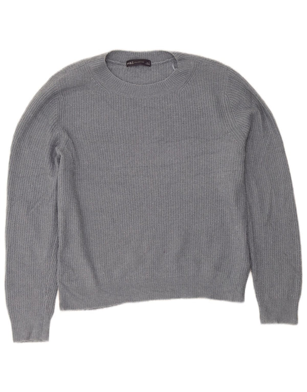 Marks & Spencer Jersey de cuello redondo para mujer UK 40 Acrílico gris medio