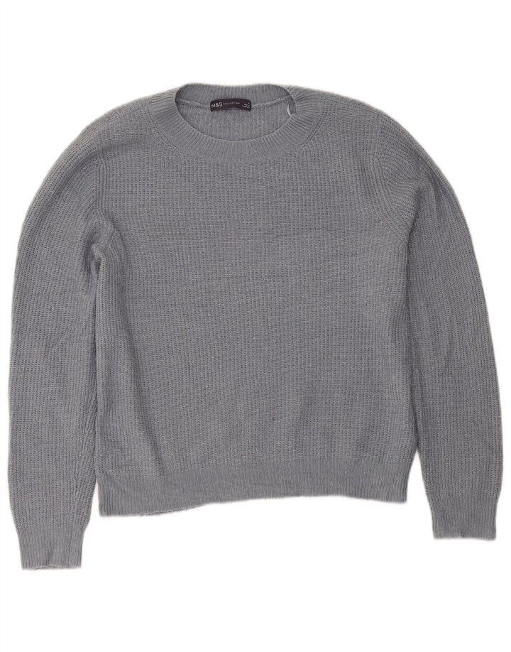 Marks & Spencer Jersey de cuello redondo para mujer UK 40 Acrílico gris medio