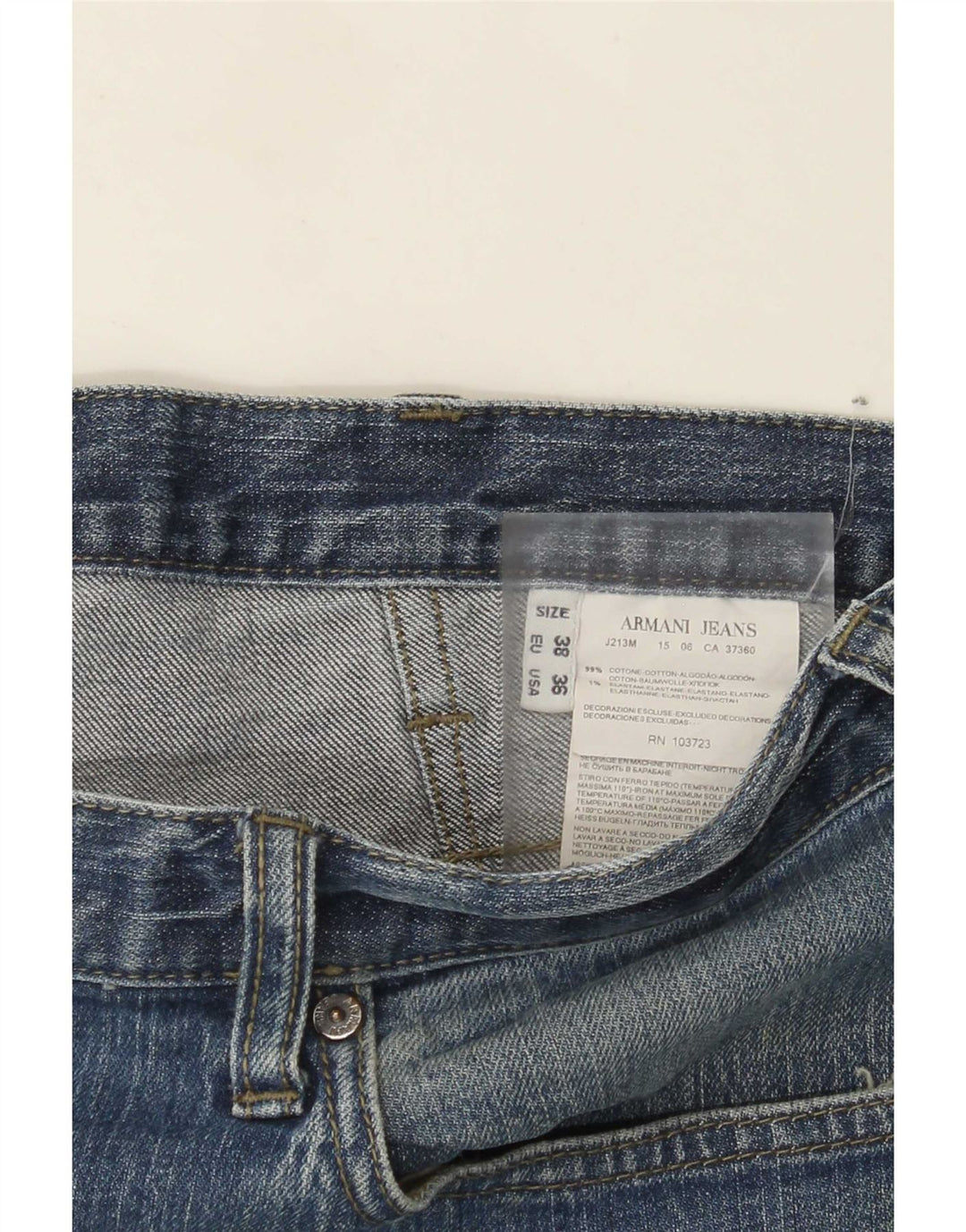 Vaqueros Armani Hombre Rectos W36 L30 Algodón Azul