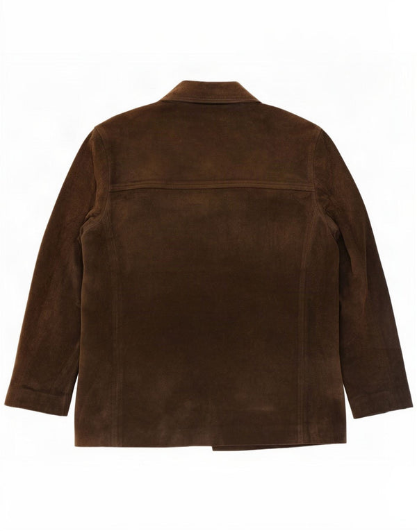 Chaqueta de ante para hombre Benetton ES 38 Medium Khaki Leather