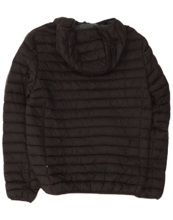 Mistral Mens Hooded Padded Jacket UK 38 Medium Black Nylon