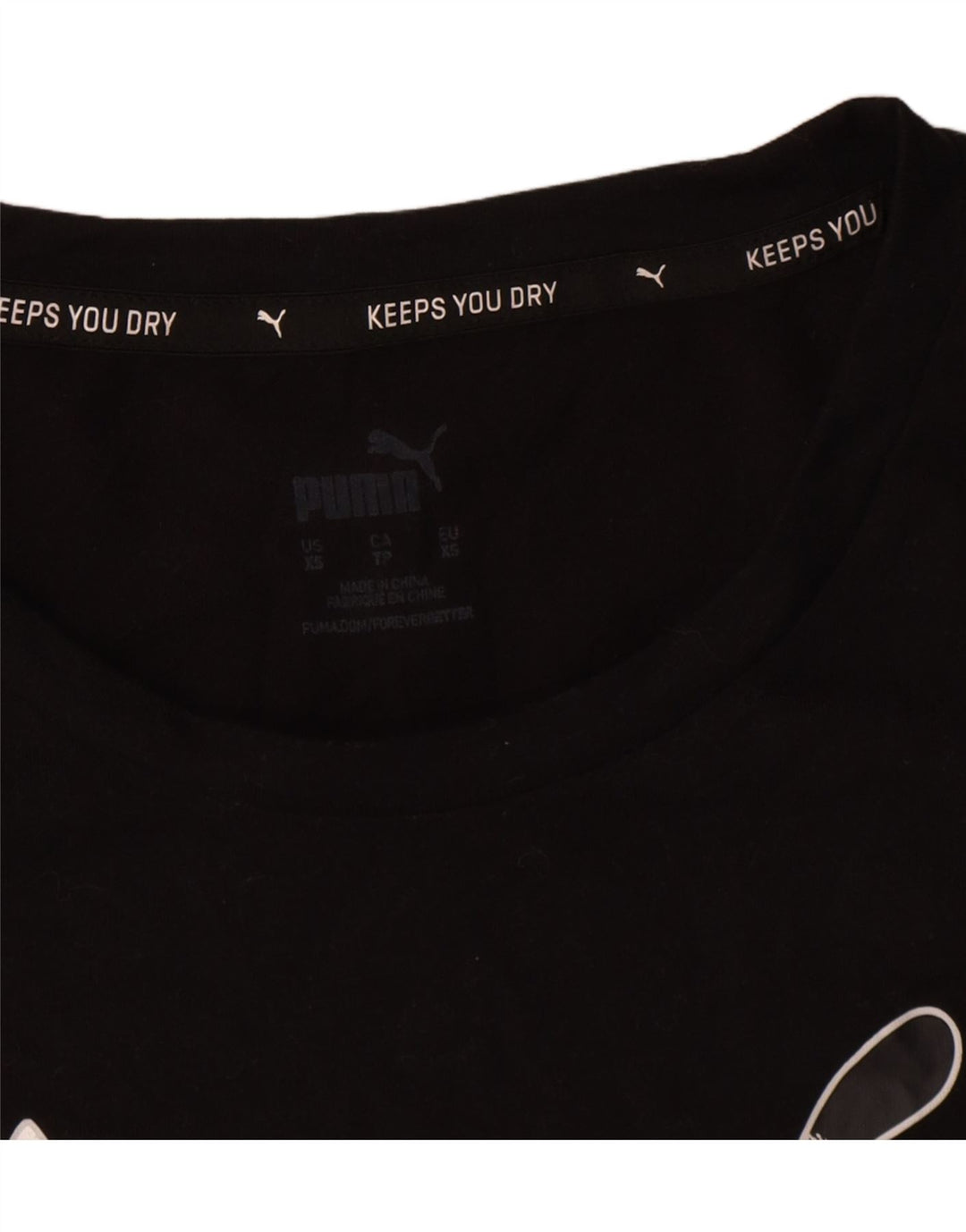 Puma Camiseta gráfica extragrande para mujer UK 6 XS Poliéster negro