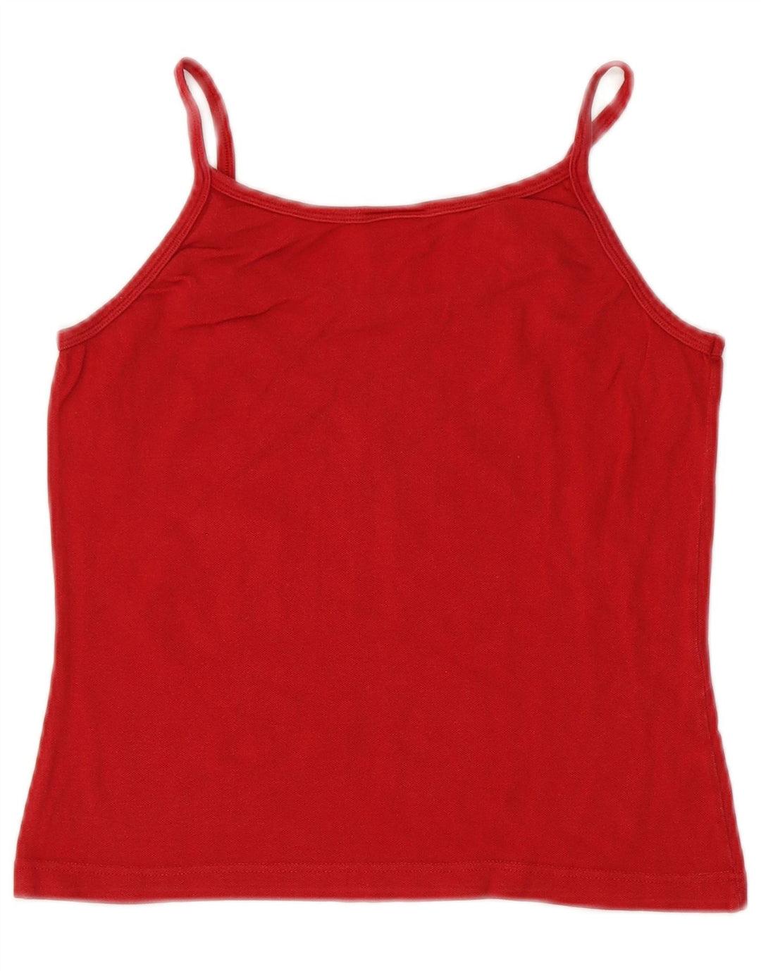 LACOSTE Top corto de tirantes para mujer Talla 40 Algodón rojo mediano