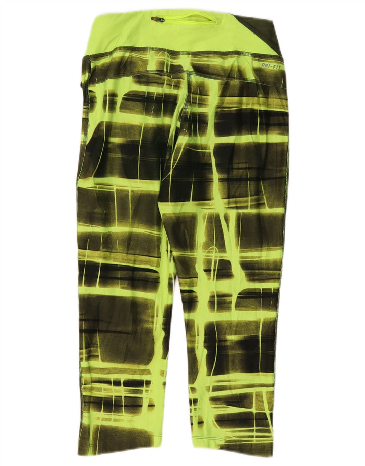 Nike Pantalones de chándal Dri Fit para Mujer UK 8 Small Green Check Poliéster
