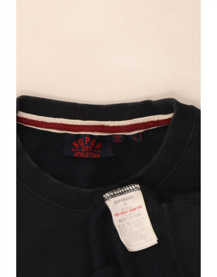 Superdry Hombre Sudadera Jumper Large Azul Marino Algodón