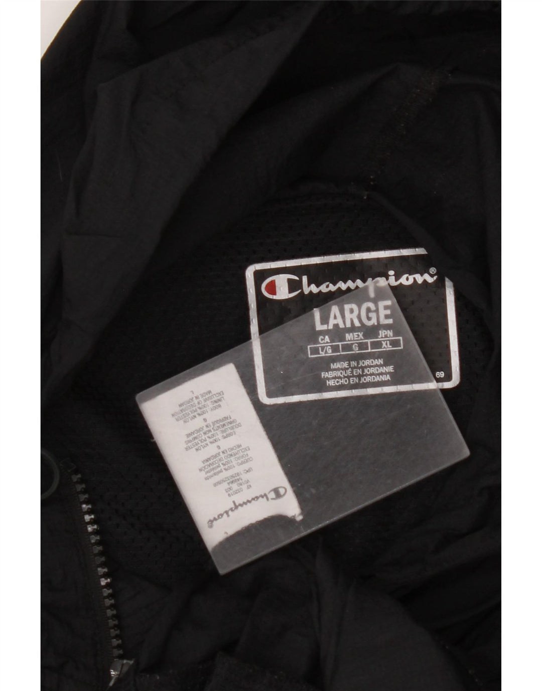 CHAMPION Chaqueta impermeable con capucha para hombre UK 40 Large Poliamida negra