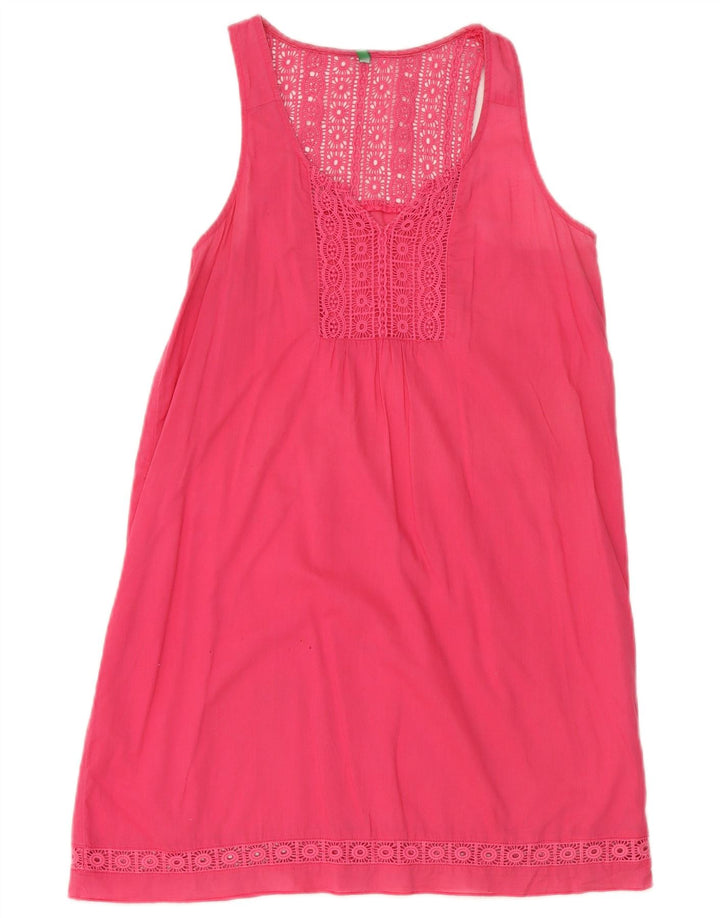Benetton Vestido Recto Sin Mangas para Mujer UK 42 Rosa Mediano