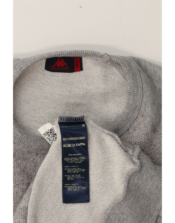 Kappa Hombre Sudadera Jumper Large Gris Moteado De Algodón