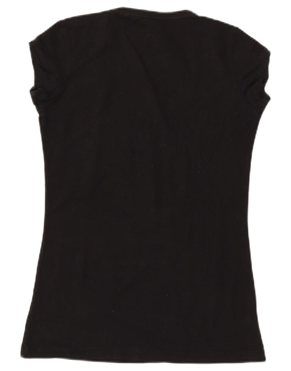 CALVIN KLEIN JEANS Womens Graphic T-Shirt Top UK 14 Large Black Cotton