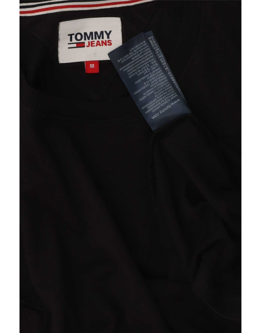 Tommy Hilfiger Camiseta para hombre Top Medium Black Cotton