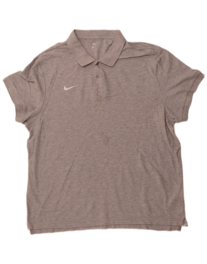NIKE Mens Polo Shirt 2XL Grey Cotton