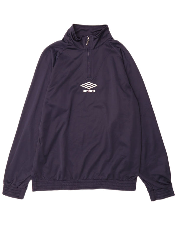 Umbro Hombre Jersey Chándal Top Chaqueta XL Azul Marino Poliéster