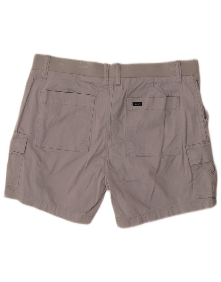 Lee Pantalones cortos cargo de talle medio para mujer, ajuste regular, talla 12, grande, W34, color gris