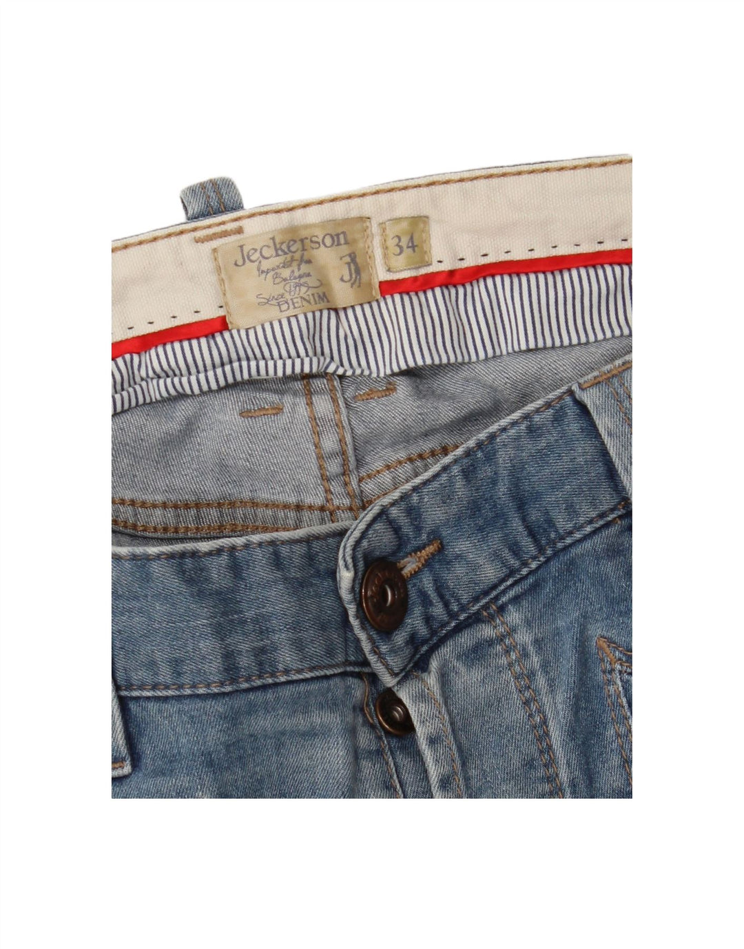 JECKERSON Mens Straight Jeans W34 L30 Blue Cotton