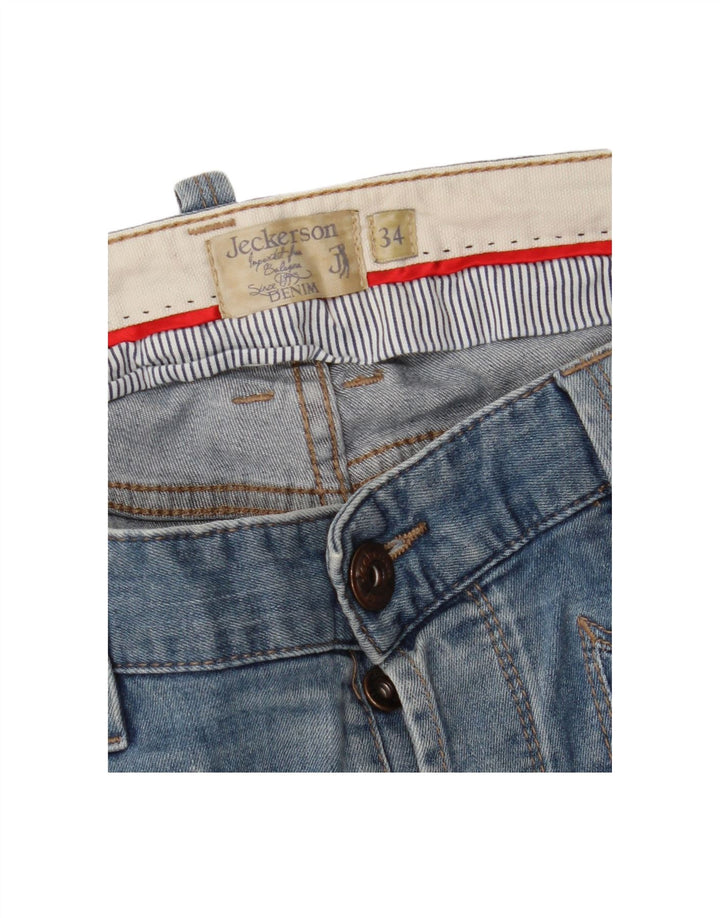 JECKERSON Mens Straight Jeans W34 L30 Blue Cotton
