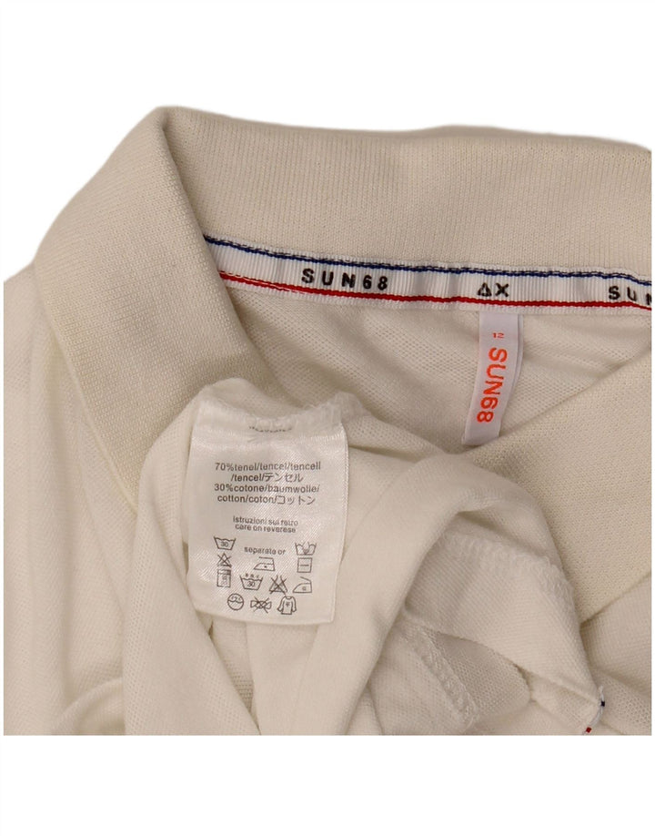 Sun68 Polo para niño 11-12 años Tencel Blanco