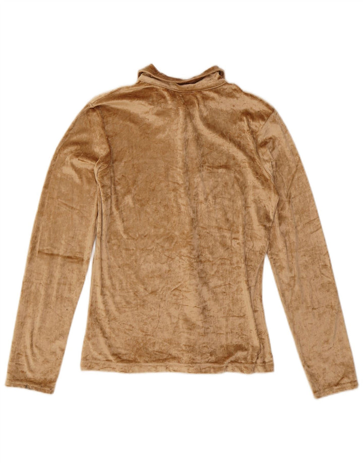 SQUAW Blusa camisera de terciopelo para mujer UK 42 Acrílico beige medio