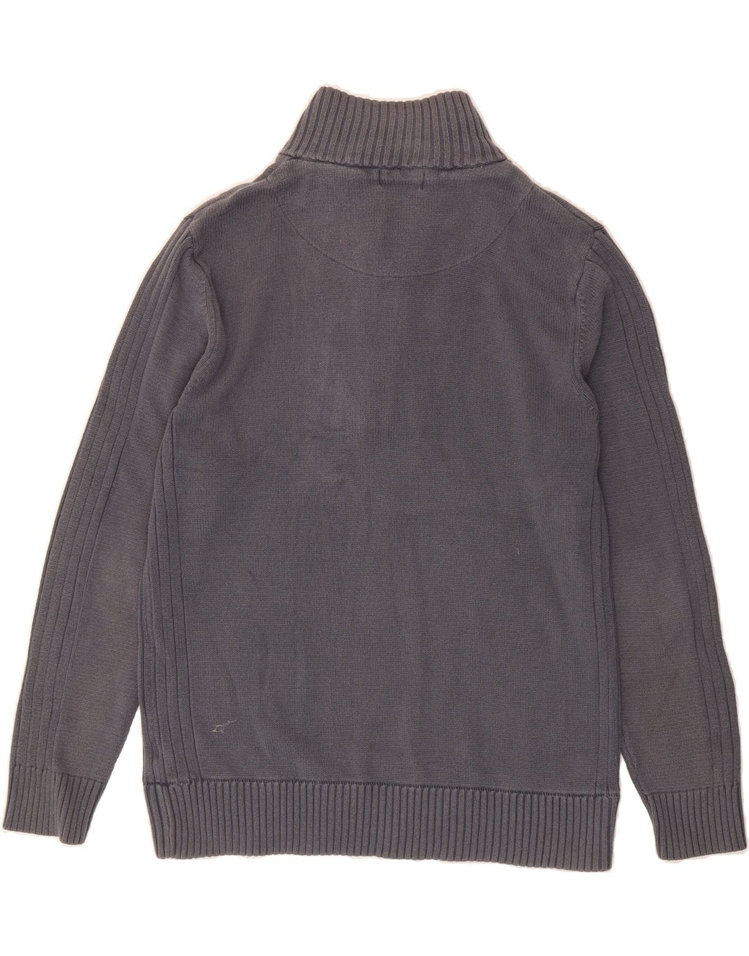 MARKS & SPENCER Mens Button Neck Jumper Sweater XL Grey Cotton Vintage Marks & Spencer and Second-Hand Marks & Spencer from Messina Hembry 