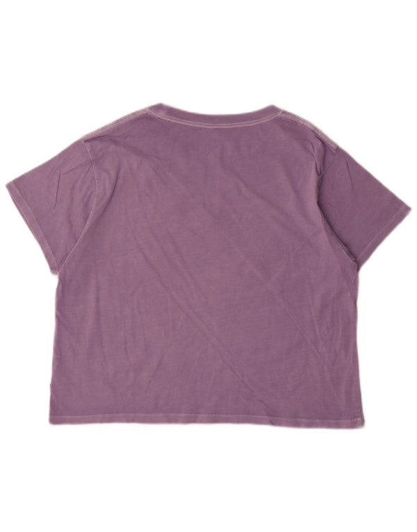 Levi's Camiseta con gráfico extragrande para mujer UK 10 Small Algodón morado