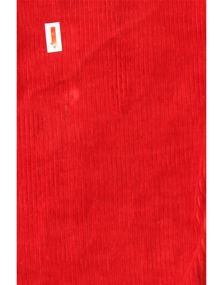 CALLE. BERNARD Pantalones de pana de cintura alta para mujer UK 12 Medium W24 L27 Rojo