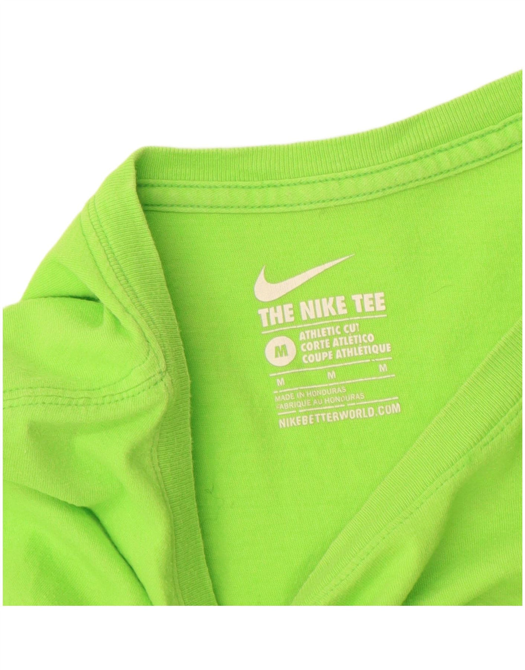 NIKE Camiseta de corte atlético para hombre Top de algodón verde medio