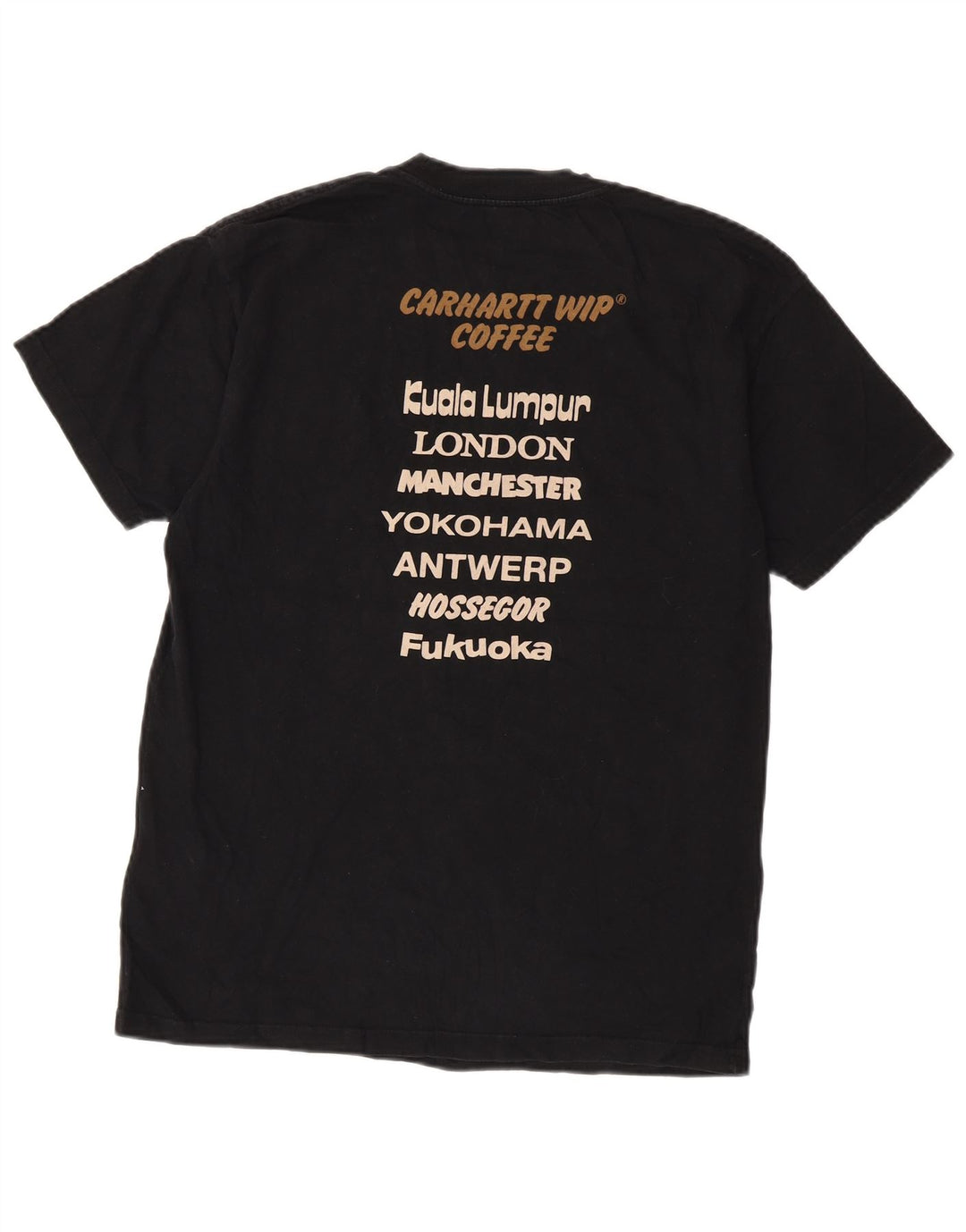 Carhartt Hombre Camiseta Gráfica Top XS Algodón Negro