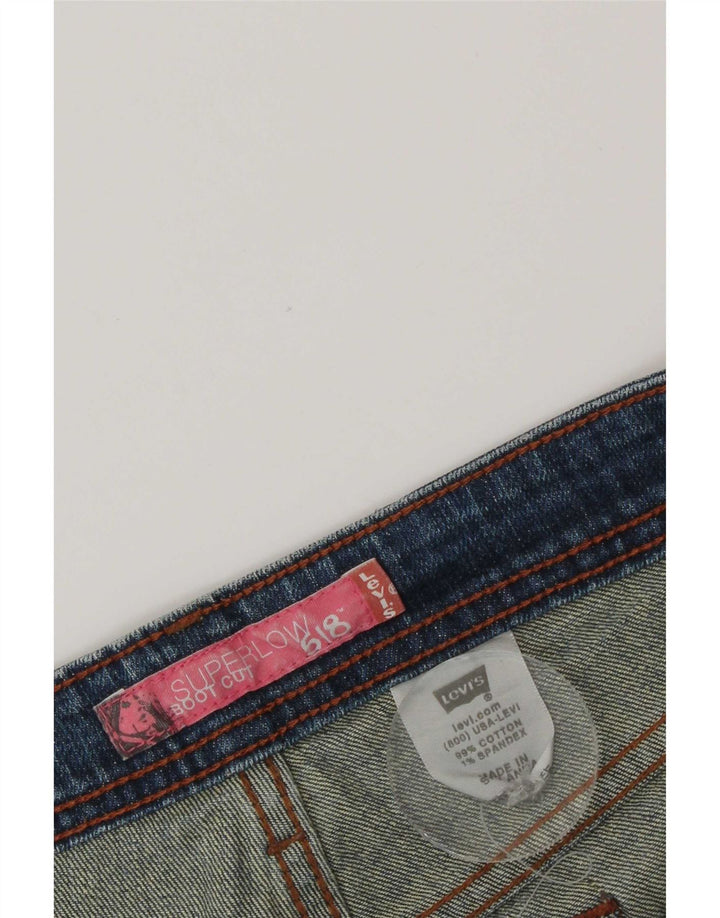 Levi's Mujer 518 Super Low Capri Bootcut Jeans W34 L21 Algodón Azul