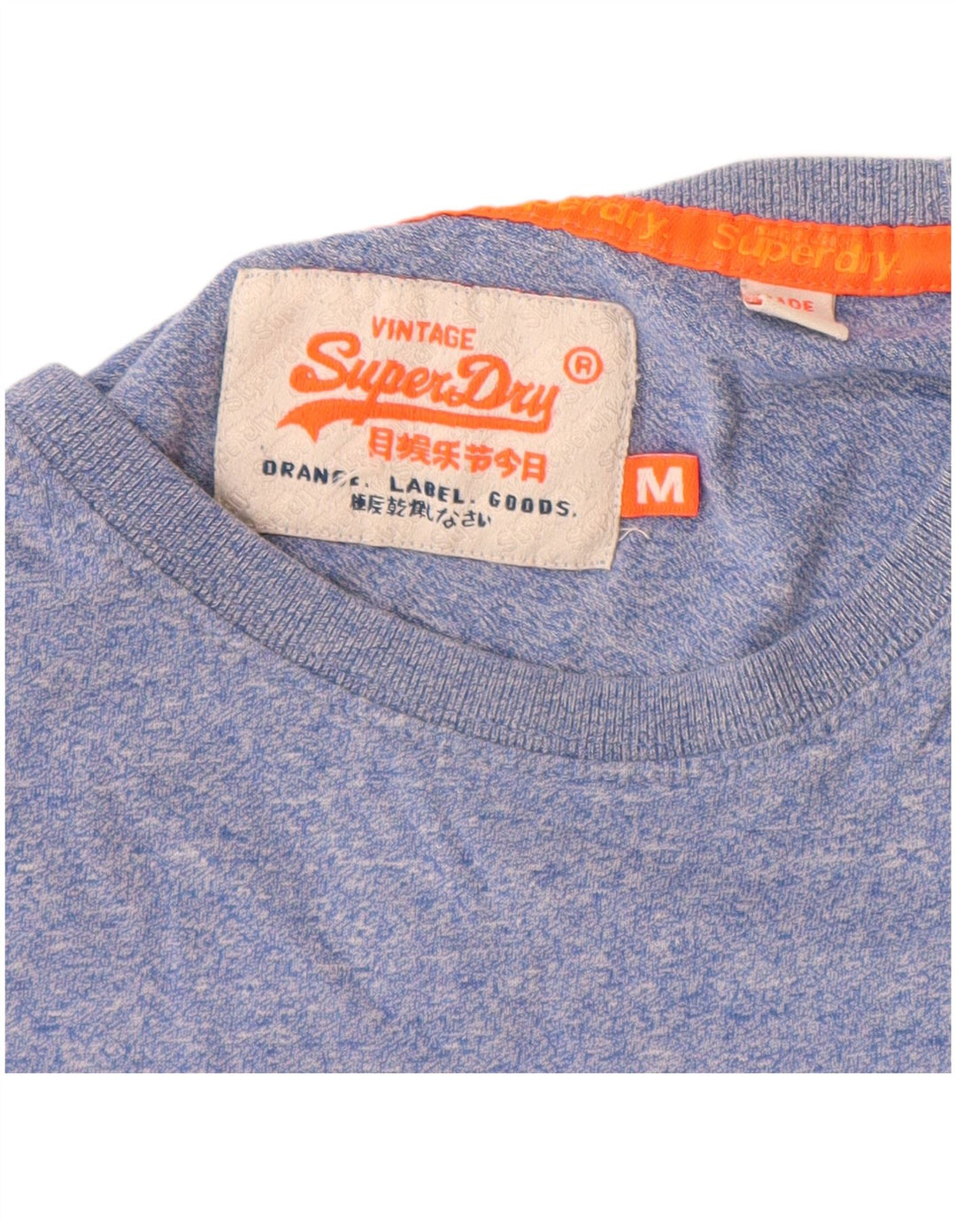 Superdry Camiseta para hombre Top de algodón moteado en azul medio