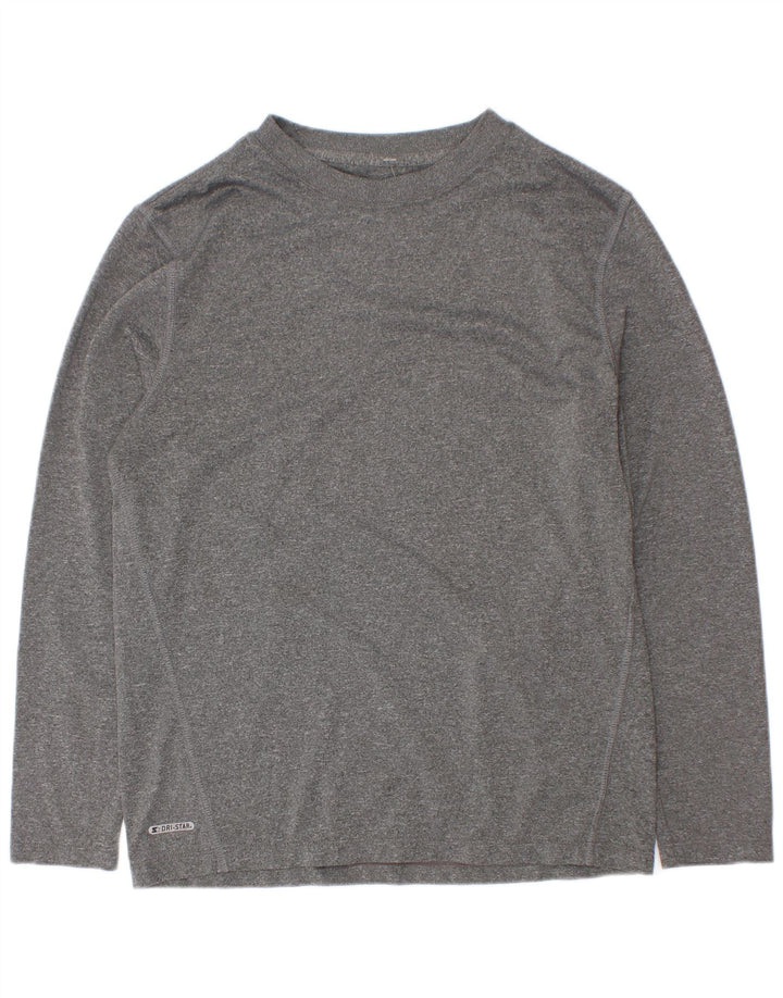Camiseta Starter para niño, manga larga, 10-11 años, grande, gris, poliéster moteado
