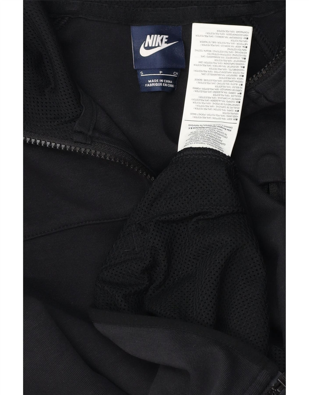 NIKE Sudadera con capucha y cremallera para hombre, talla pequeña, algodón negro