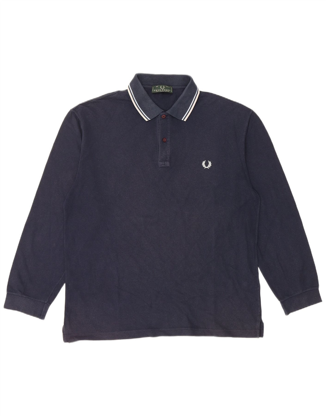 Fred Perry Polo De Manga Larga Para Hombre Grande Azul Marino Algodón