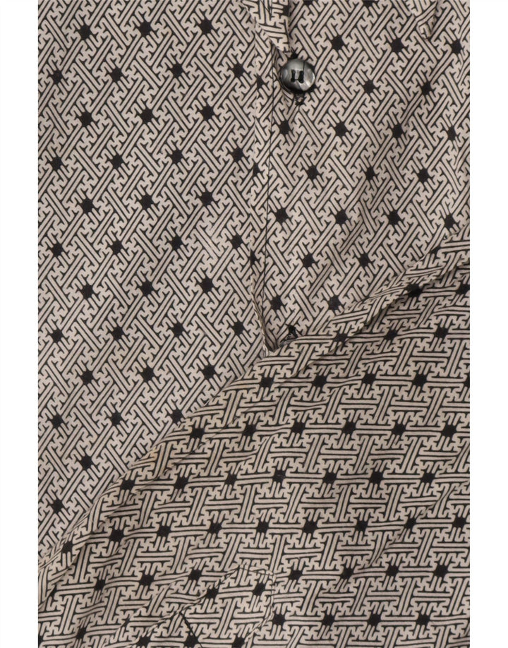 NEW FAST Mens Abstract Pattern Shirt Medium Black Polyester Vintage New Fast and Second-Hand New Fast from Messina Hembry 