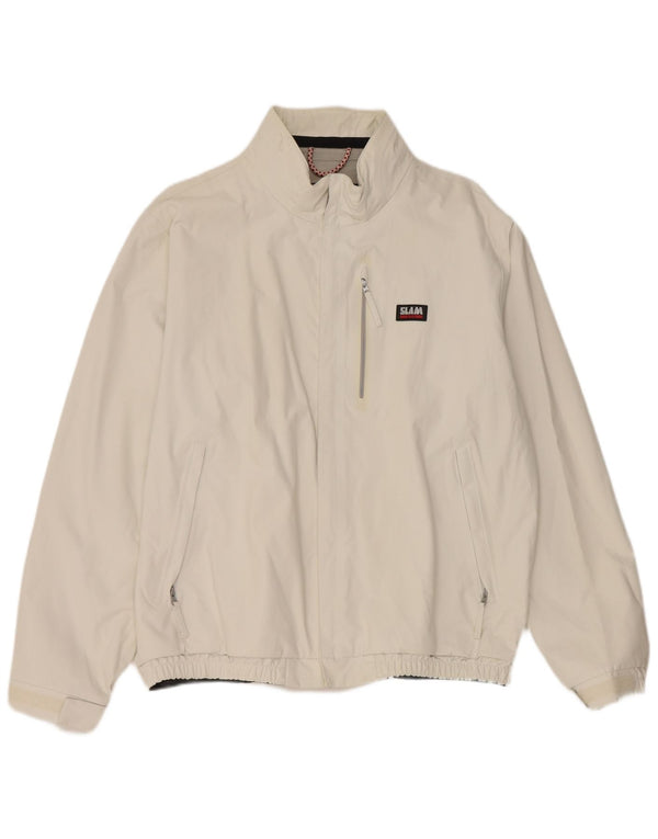 Slam Chaqueta impermeable para hombre UK 44 2XL Nylon blanco