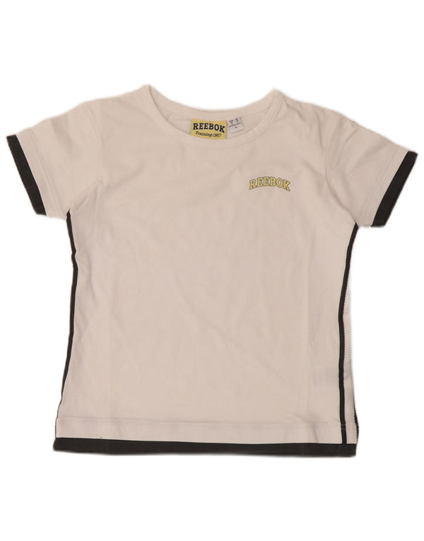 Reebok Camiseta de entrenamiento para niños 13-14 años XL Blanco Colorblock Algodón