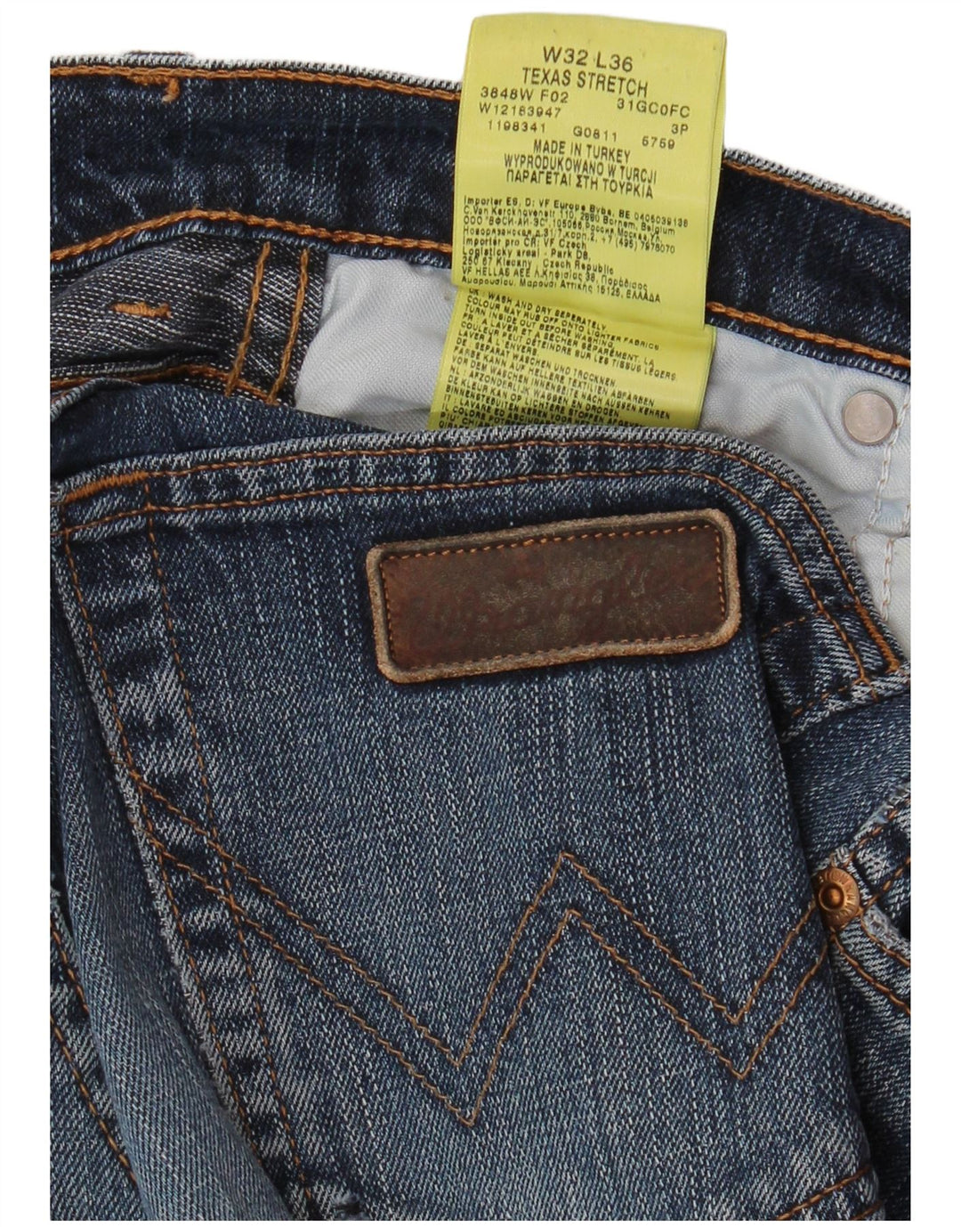 WRANGLER Vaqueros rectos elásticos Texas para hombre W32 L36 Algodón azul