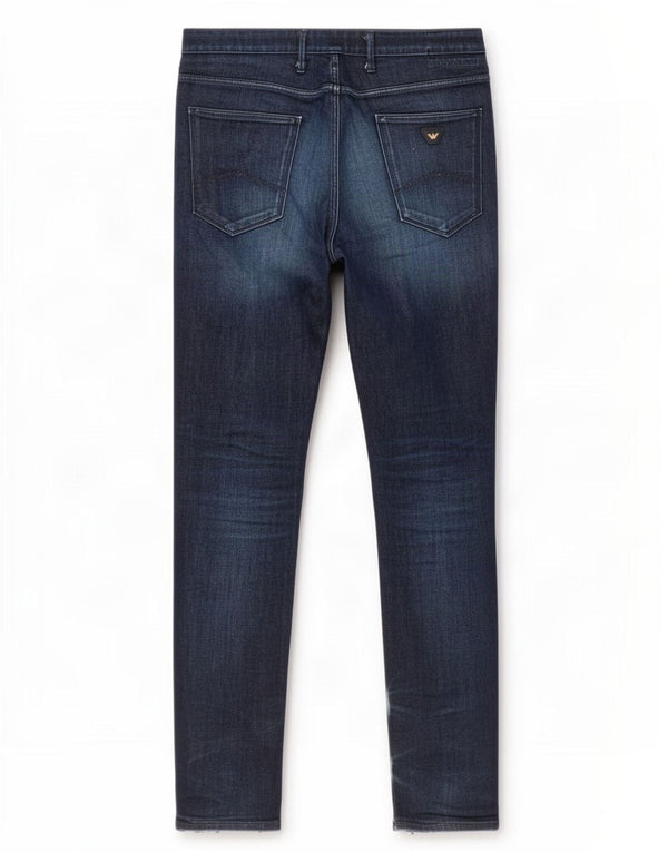 Armani Mens Slim Jeans W38 L34 Azul Marino Algodón