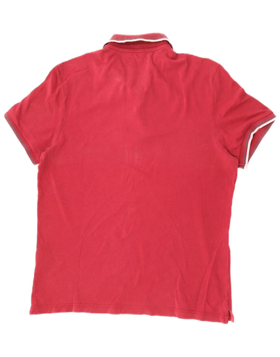 DIADORA Polo Hombre Algodón Rayas Granate Medio