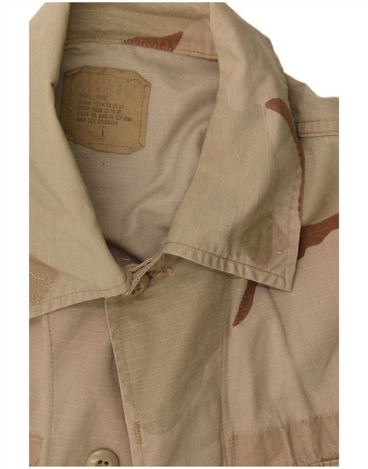 Vintage hombres chaqueta utilitaria Reino Unido 36 pequeño camuflaje caqui
