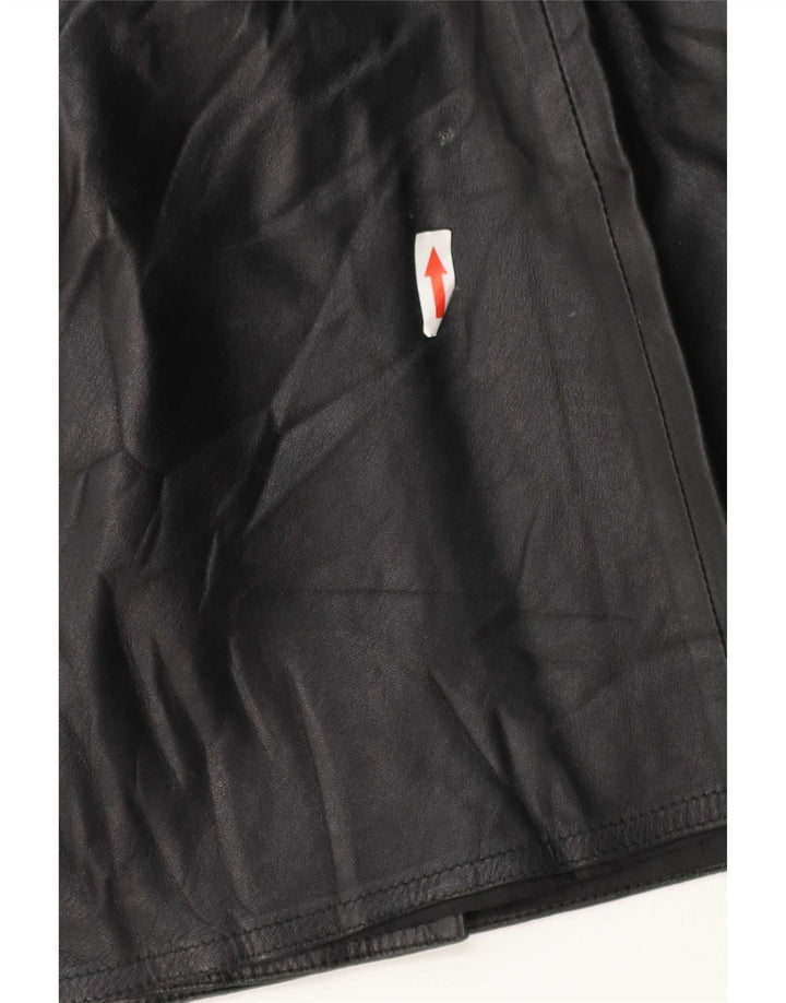 Falda de cuero vintage para mujer W28 Negro medio