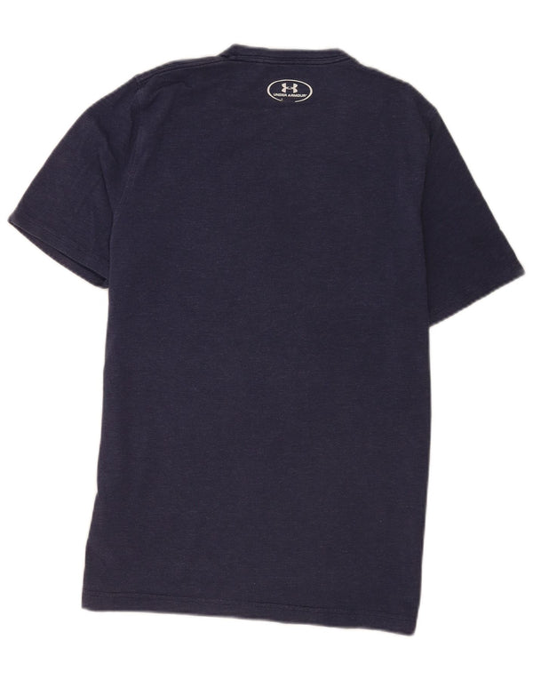 Under Armour Camiseta con gráfico Heat Gear para hombre, talla pequeña, algodón azul marino