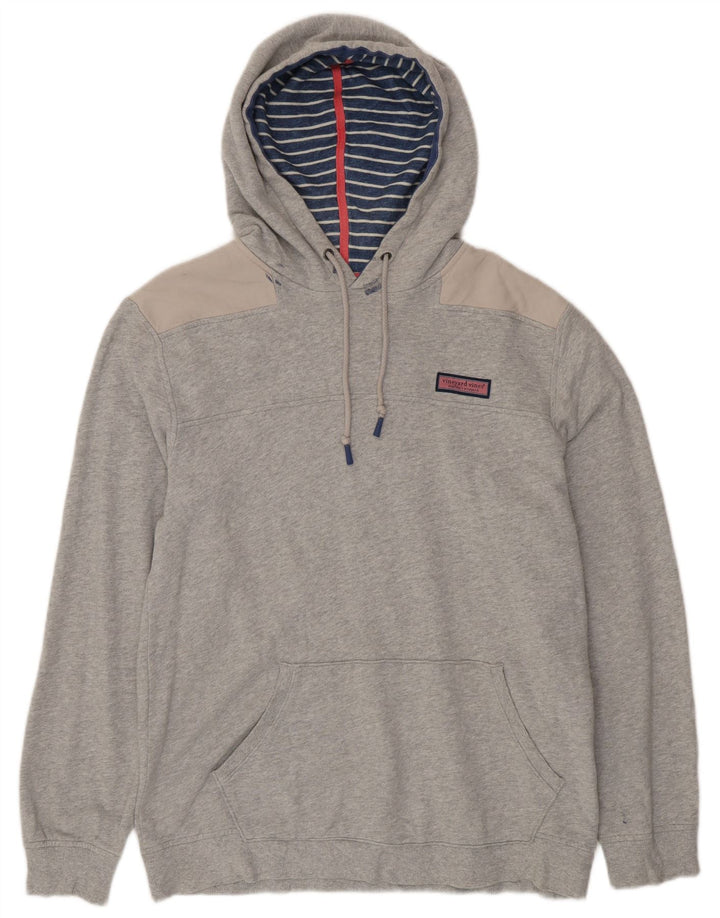 VINEYARD VINES Sudadera con capucha para hombre Jersey grande gris algodón